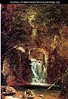 John Frederick Kensett Famous Paintings - Cascade near Lake George
